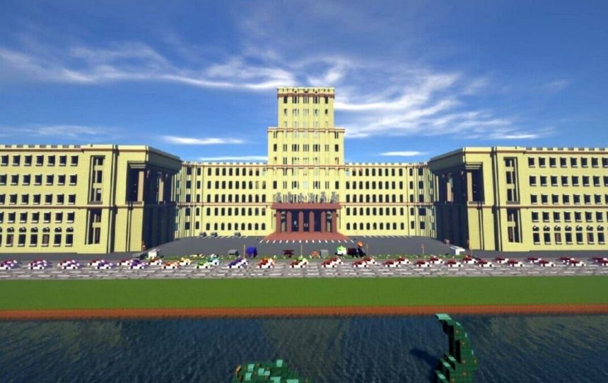 Копія реальної будівлі в грі Minecraft.