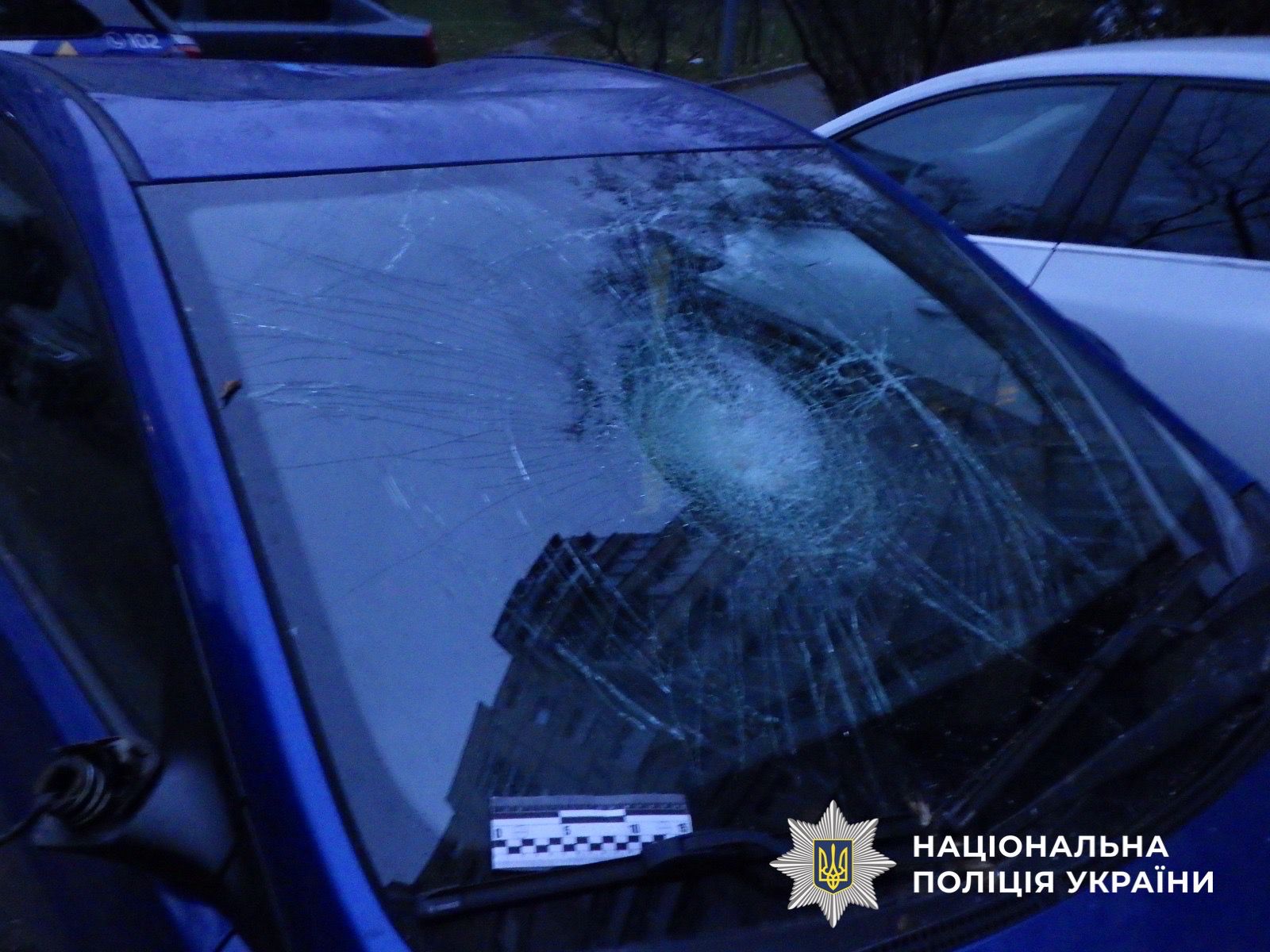 У Києві затримали нетверезого молодика, який розтрощив припарковане авто (ФОТО)